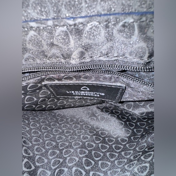 Liz Claiborne leather Elegant Shoulder Bag 9x6in. Dark Blue - Picture 8 of 12